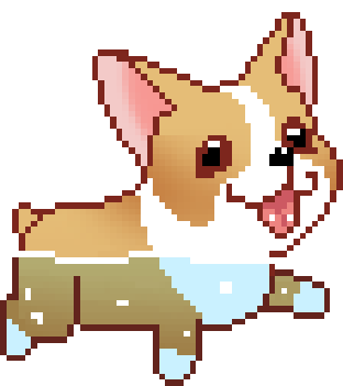 Dog running across screen